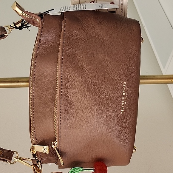 Divina Firenze Made in Italy Art Lilla Taupe Scuro Soho/Crossbody Leather Bag - Picture 2 of 16